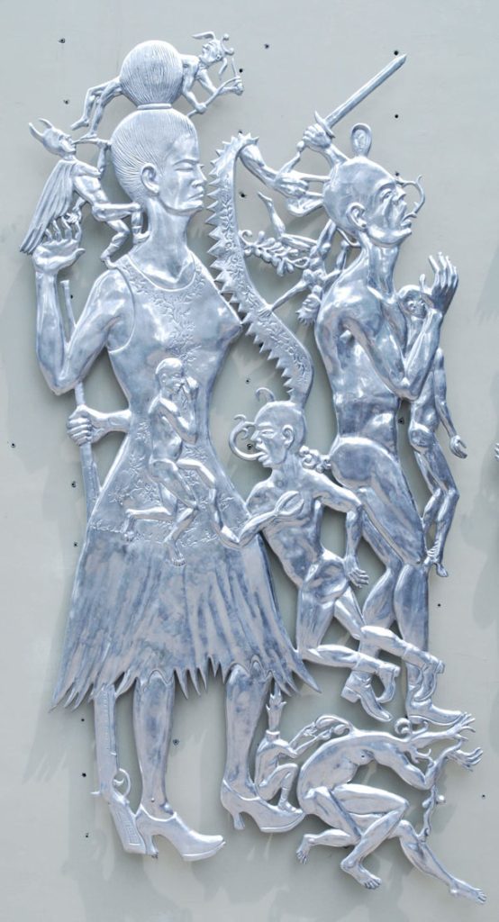 Entang Wiharso - Too close, Comic book serie - Aluminium moulé 80 x 180 cm Courtoisie de l’artiste, Primo Marella Gallery, Milan et Coll. Famille Servais, Bruxelles