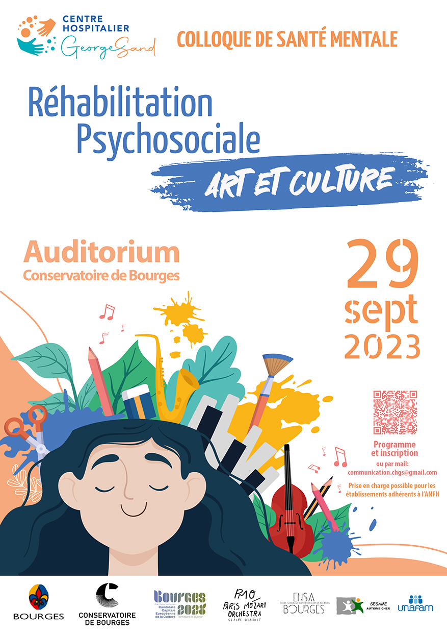 Affiche du Colloque Rehabilitation psycho sociale art et culture