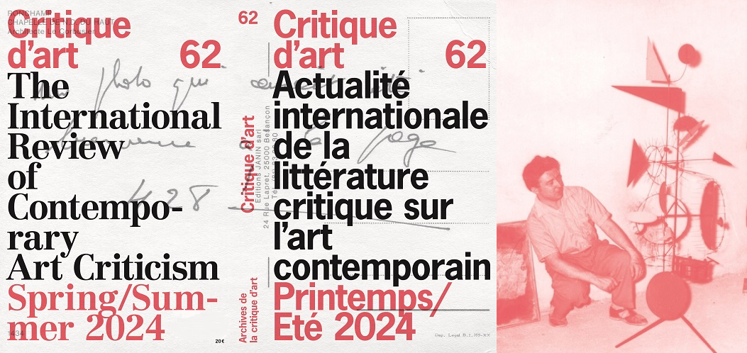 Couverture de l'édition n°62 de lz revue Critique d'art